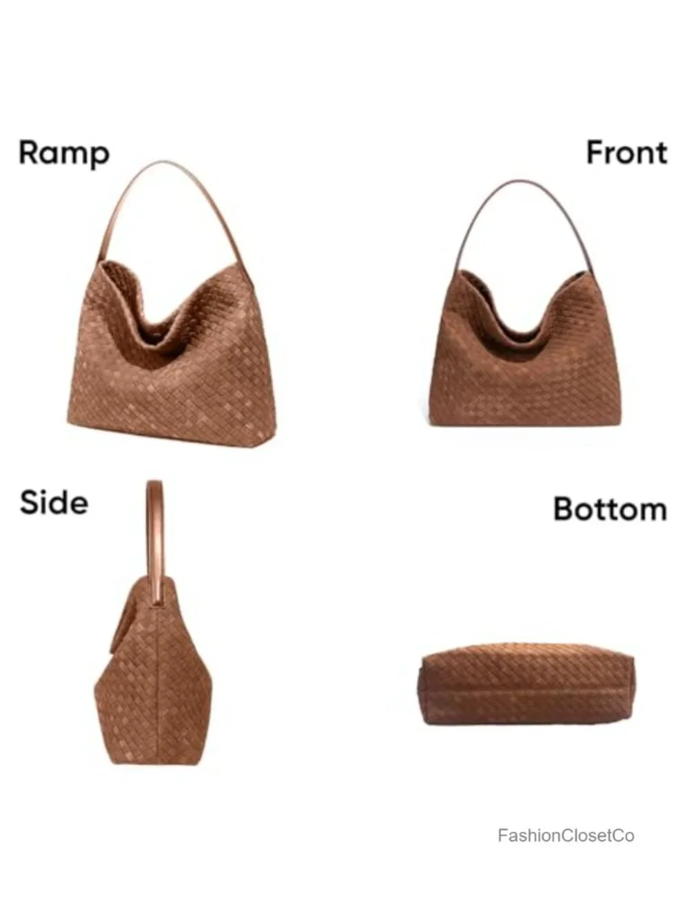 Suede Woven Tote Bag Women Roomy Hobo Shoulder Purse